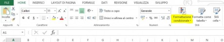 La formattazione condizionale in Excel