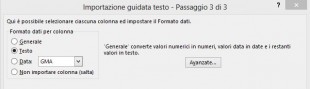 Selezionate il formato testo