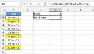 Usare operatore doppio unario nelle formule matriciali di Excel