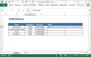La funzione ANNO